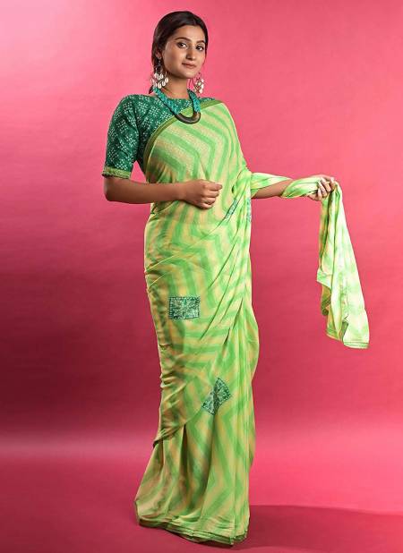 Green ASHIMA SAAWAN Fancy Printed Designer Ethnic Wear Latest Saree Collection 3806